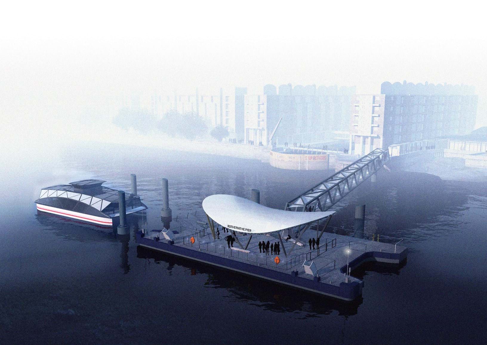 Digital Render of new Rotherhithe Pier