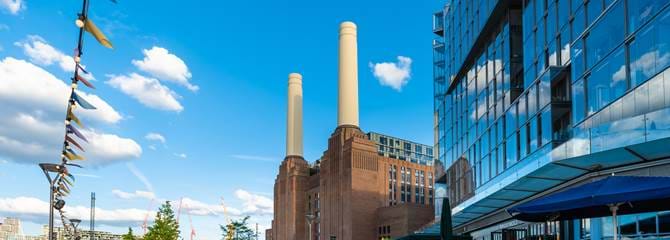 Battersea Power Station From Circus West Village Dusk